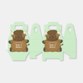 Ballotins Bison Buffalo Fête de Naissance Bébé Vert (Déplié)