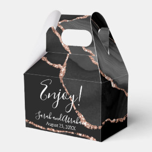 Ballotins Black Agate Rose Gold Parties scintillant mariage 