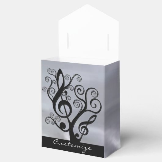 Ballotins Black and Silver Music Treble Clef Tree Ballotin (Ouvert)