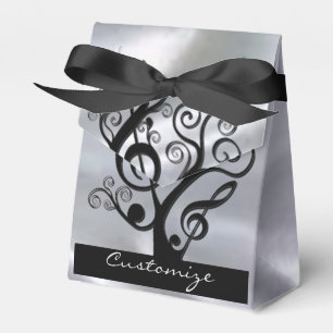 Ballotins Black and Silver Music Treble Clef Tree Ballotin