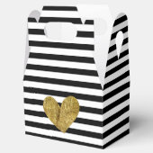 Ballotins Black and White Stripes Gold Heart (Ouvert)
