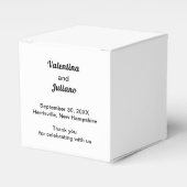 Ballotins Black and White Typography Wedding Favor Box (Verso)