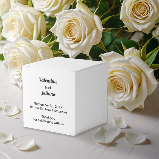Ballotins Black and White Typography Wedding Favor Box