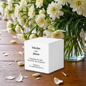 Ballotins Black and White Typography Wedding Favor Box