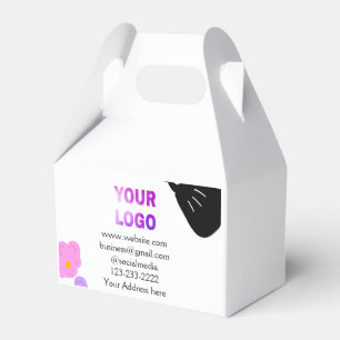 Ballotins Black bow rose violet floral ajouter logo biz déta