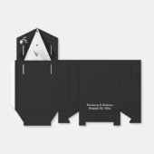 Ballotins Black Cravate Groom Mariage Favor Cadeaux Boxes (Déplié)