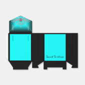 Ballotins Black et Turquoise Blue Sweet 16 Anniversaire (Déplié)