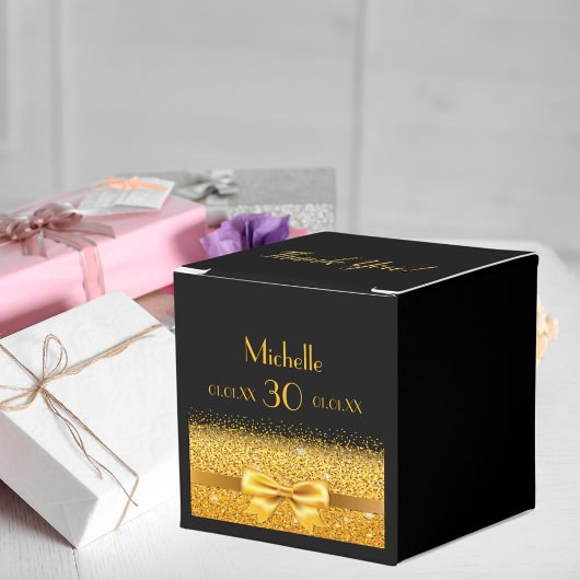 Ballotins Black gold bow merci fête d'anniversaire