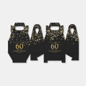 Ballotins Black Gold Confetti 60th birthday Elegant custom (Déplié)