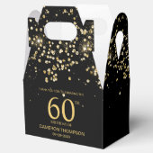Ballotins Black Gold Confetti 60th birthday Elegant custom (Ouvert)