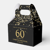 Ballotins Black Gold Confetti 60th birthday Elegant custom (Verso)