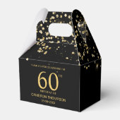 Ballotins Black Gold Confetti  Elegant custom 60th birthday (Arrière)