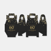 Ballotins Black Gold Confetti  Elegant custom 60th birthday (Déplié)