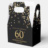Ballotins Black Gold Confetti  Elegant custom 60th birthday (Ouvert)
