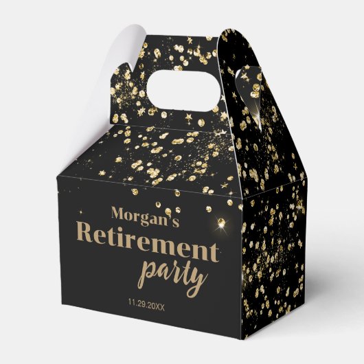 Ballotins Black Gold confetti Retirement party Custom  (Arrière)