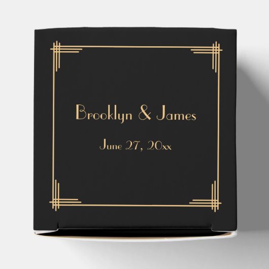 Ballotins Black Great Gatsby Art Déco Mariage Faveur Boxes (Haut)