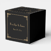 Ballotins Black Great Gatsby Art Déco Mariage Faveur Boxes (Arrière)