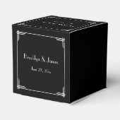Ballotins Black Great Gatsby Art Déco Mariage Faveur Boxes (Arrière)
