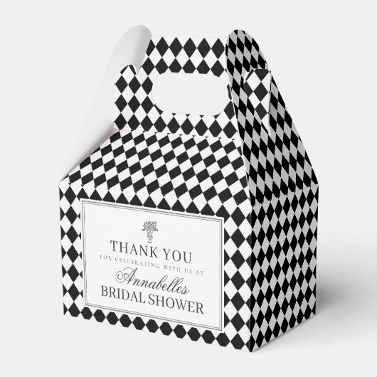 Ballotins Black Harlequin Checkered Bridal Shower (Verso)