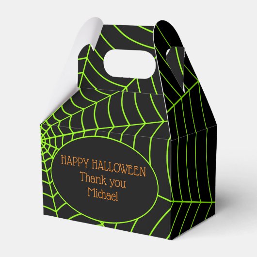 Ballotins Black neon vert toile d'araignée Halloween motif (Verso)