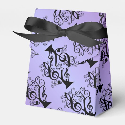 Ballotins Black & Purple Music Treble Clef Tree Ballotin (Verso)