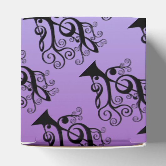 Ballotins Black & Purple Music Treble Clef Tree Cube Box (Haut)