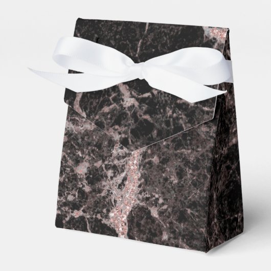Ballotins Black & Rose Gold Pink Parties scintillant Marble (Verso)