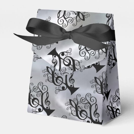 Ballotins Black & Silver Music Treble Clef Tree Ballotin (Verso)