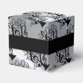 Ballotins Black & Silver Music Treble Clef Tree boîte à cube (Arrière)