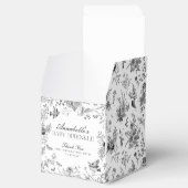 Ballotins Black Toile De Jouy Floral Baby Sprinkle Favor Box (Ouvert)