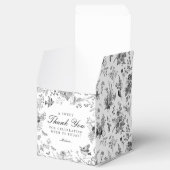 Ballotins Black Toile De Jouy Floral Dessert Favor Boxes (Ouvert)