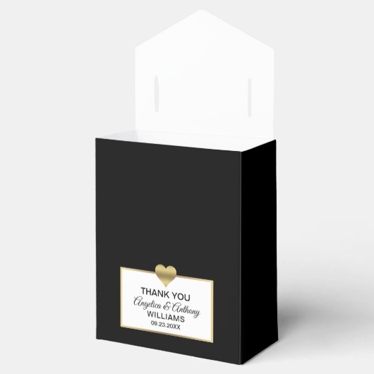 Ballotins Black White Gold Heart Party Favoriser le Mariage (Ouvert)