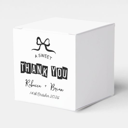 Ballotins Black & White Hand Drawn Bow Sketch Wedding (Verso)