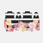 Ballotins Black White Stripes Aquarelle Florale Mariage (Déplié)