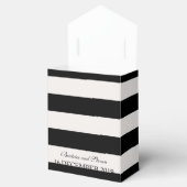 Ballotins Black & White Stripes Boîte de Faveur de mariage (Ouvert)