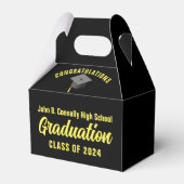 Ballotins Black Yellow Custom 2024 Graduation Party (Verso)