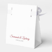 Ballotins Blanc avec Rouge Simple Merci de mariage élégant (Arrière)