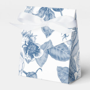 Ballotins blanc bleu Vintage floral boîte de préférence