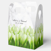 Ballotins Blanc Calla Lily Florals Boîte de mariage Favor (Ouvert)