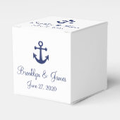 Ballotins Blanc Et Bleu Marine Mariage Nautique Faveur Boîte (Verso)