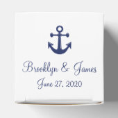 Ballotins Blanc Et Bleu Marine Mariage Nautique Faveur Boîte (Haut)