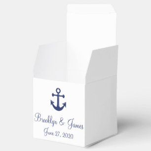 Ballotins Blanc Et Bleu Marine Mariage Nautique Faveur Boîte