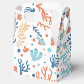 Ballotins Blanc feuillage océanique mignon poisson motif (Ouvert)
