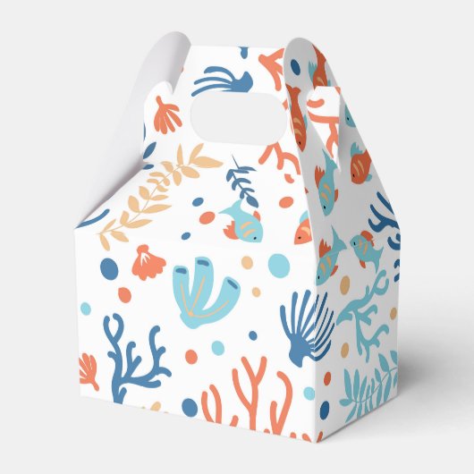 Ballotins Blanc feuillage océanique mignon poisson motif (Verso)