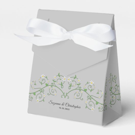 Ballotins Blanc Flower Vine gris foncé Ballotin (Verso)