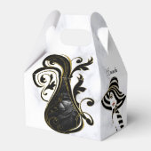 Ballotins Blanc moderne - Marbre noir Abstrait boîte cadeau (Arrière)