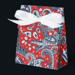Ballotins Blanc rouge et bleu Floral Paisley Bohemian Boho<br><div class="desc">boîtes cadeaux personnalisées</div>