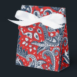 Ballotins Blanc rouge et bleu Floral Paisley Bohemian Boho<br><div class="desc">boîtes cadeaux personnalisées</div>