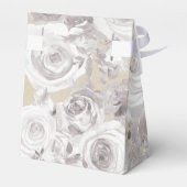 Ballotins Blanc Rustique Roses d'hiver Shabby Chic Kraft Fav (Arrière)