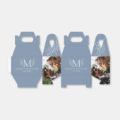 Ballotins Blanc sur bleu gris Élégant monogramme Nouveau mar (Déplié)